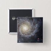 Badge Carré 5 Cm Galaxie spirale M74 (Devant & derrière)