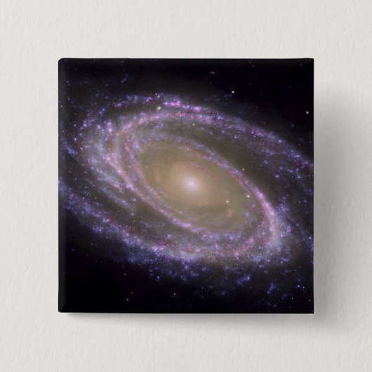Badge Carré 5 Cm Galaxie spirale Messier 81 (Devant)