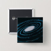 Badge Carré 5 Cm Galaxies actives (Devant & derrière)