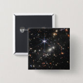 Badge Carré 5 Cm Galaxy Cluster Smacs 0723. (Devant & derrière)