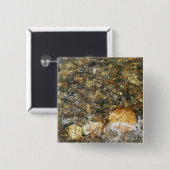 Badge Carré 5 Cm Galets Brown et gris naturel Abstrait (Devant & derrière)