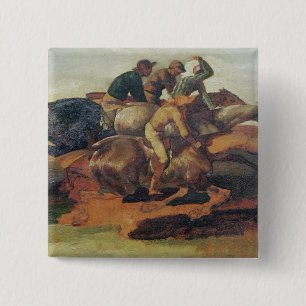 Badge Carré 5 Cm Galoper de quatre jockeys