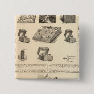 Badge Carré 5 Cm Galvano Faradic Manufacturing Company Bickford