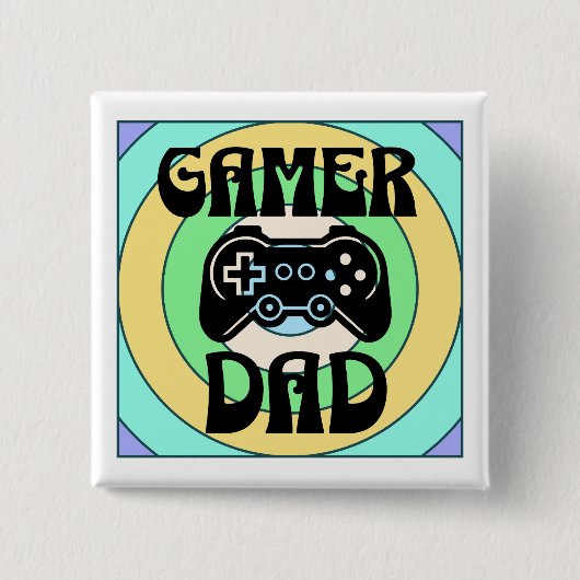 Badge Carré 5 Cm Gamer papa (Devant)