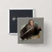 Badge Carré 5 Cm Gandalf avec épée (Devant & derrière)