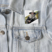 Badge Carré 5 Cm Gandalf With Sword Green (En situation)