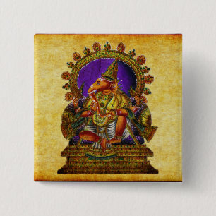 Badge Carré 5 Cm Ganesha Deva antique