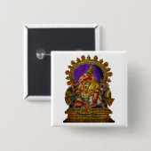 Badge Carré 5 Cm Ganesha Deva antique | faites votre propre arrière (Devant & derrière)