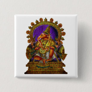 Badge Carré 5 Cm Ganesha Deva antique faites votre propre arrière