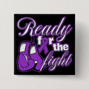 Badge Carré 5 Cm Gants De Cancer Pancréatique Prêts Pour La Lutte