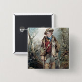 Badge Carré 5 Cm Garçon avec des lapins (Devant & derrière)