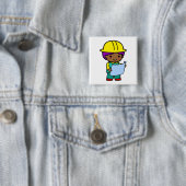 Badge Carré 5 Cm Garçon d'architecte (En situation)