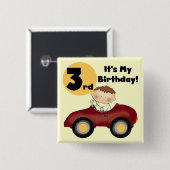 Badge Carré 5 Cm Garçon en 3èmes T-shirts et cadeaux d'anniversaire (Devant & derrière)