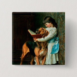 Badge Carré 5 Cm Garçon vilain ou enseignement obligatoire