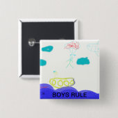 Badge Carré 5 Cm garçons (Devant & derrière)