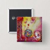 BADGE CARRÉ 5 CM GARDEN OF THE LOST SHADOWS -FAERY AND BUTTERFLIES (Devant & derrière)