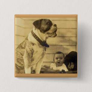 Badge Carré 5 Cm Gardes pitbull des années 1920