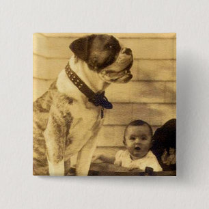 Badge Carré 5 Cm Gardes pitbull des années 1920