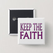 Badge Carré 5 Cm Gardez la foi (Devant & derrière)