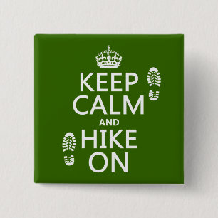 Badge Carré 5 Cm Gardez le calme et la hausse sur (toute couleur