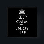 Badge Carré 5 Cm GARDEZ LE CALME ET PROFITEZ DE LA VIE - texte pers<br><div class="desc">GARDEZ LE CALME ET PROFITEZ DE LA VIE - texte personnalisé</div>