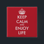 Badge Carré 5 Cm GARDEZ LE CALME ET PROFITEZ DE LA VIE - texte pers<br><div class="desc">GARDEZ LE CALME ET PROFITEZ DE LA VIE - texte personnalisé</div>