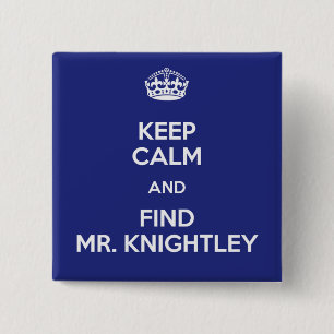 Badge Carré 5 Cm Gardez M. calme Knightley Emma Jane Austen de