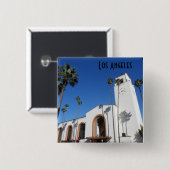 Badge Carré 5 Cm Gare de Los Angeles Union (Devant & derrière)