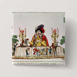 Badge Carré 5 Cm Gargantua à son petit dîner, c.1800