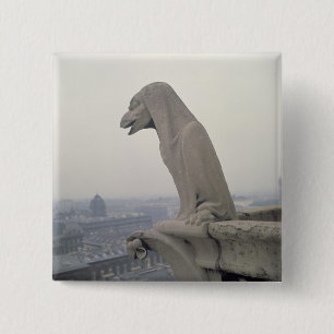 Badge Carré 5 Cm Gargouille sur la balustrade du grand