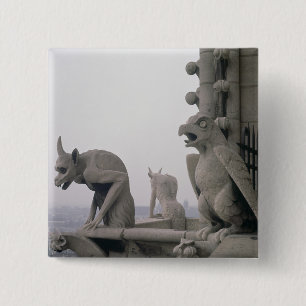 Badge Carré 5 Cm Gargouilles sur la balustrade du grand