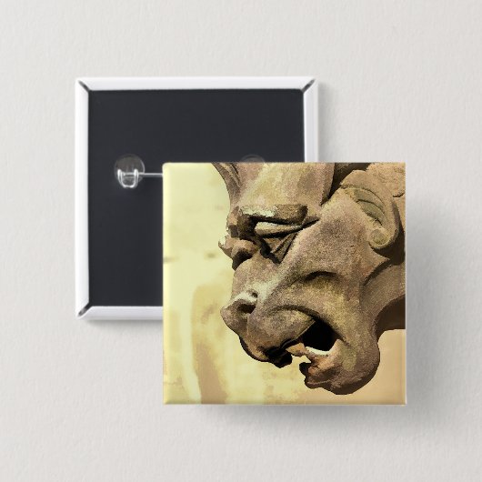 BADGE CARRÉ 5 CM GARGOYLE (Devant & derrière)