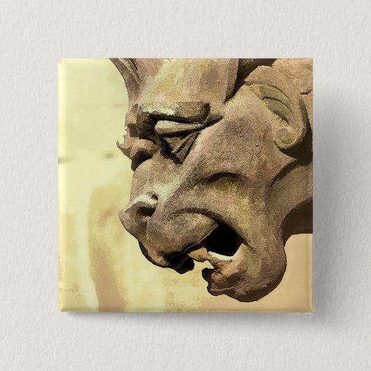 BADGE CARRÉ 5 CM GARGOYLE (Devant)
