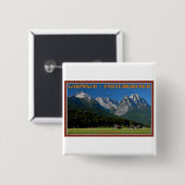 Badge Carré 5 Cm Garmisch - le Zugspitze et l'Alpspitze (Devant & derrière)