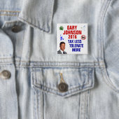 Badge Carré 5 Cm Gary Johnson 2016 (En situation)