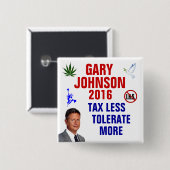 Badge Carré 5 Cm Gary Johnson 2016 (Devant & derrière)