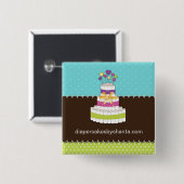 Badge Carré 5 Cm Gâteau de couche-culotte annonçant le Pin (Devant & derrière)