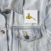Badge Carré 5 Cm Gavel d'or (En situation)