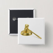 Badge Carré 5 Cm Gavel d'or (Devant & derrière)