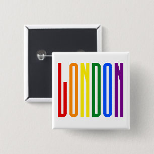 Badge Carré 5 Cm Gay pride de la typographie du drapeau LGBT Rainbo