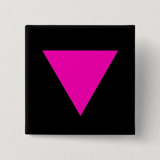 BADGE CARRÉ 5 CM GAY PRIDE "DE TRIANGLE ROSE" (Devant)