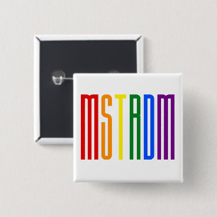 Badge Carré 5 Cm Gay pride de typographie du drapeau LGBT Rainbow