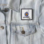 Badge Carré 5 Cm Gaydar ! Activez ! Lesbienne d'arc-en-ciel (En situation)
