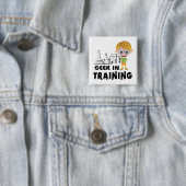 Badge Carré 5 Cm Geek en chimie de formation (En situation)