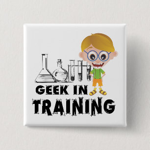 Badge Carré 5 Cm Geek en chimie de formation