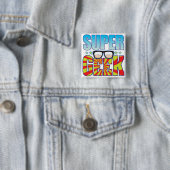 Badge Carré 5 Cm Geek superbe v4 (En situation)