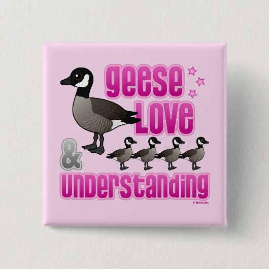 Badge Carré 5 Cm Geese, Love & Understanding (Devant)