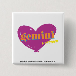 Badge Carré 5 Cm Gémeaux 2