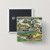 Badge Carré 5 Cm Genèse 28 l'échelle de 10 Jacob, de 'Nuremberg (Devant & derrière)