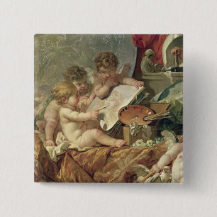 Badge Carré 5 Cm Génie enseignant les arts, 1761